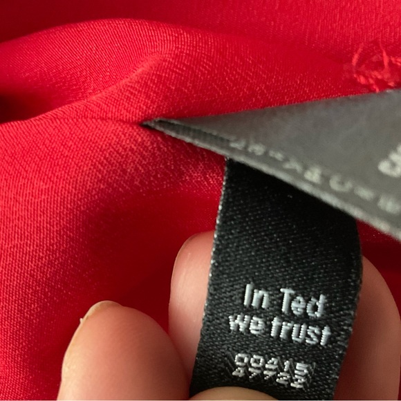 TED BAKER Women’s Red Cap Sleeve Circle Applique Hem Glana Dress Size 4 US 10 - Picture 7 of 13